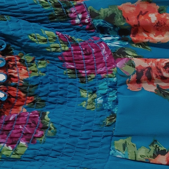 🌞Teal and floral bubble dress - Picture 3 of 6